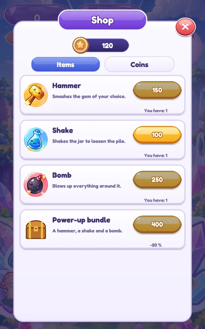 Power-ups shop